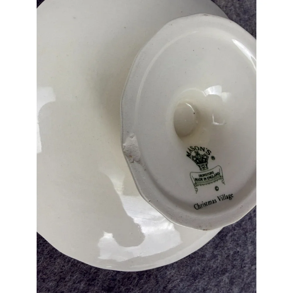 MASON'S Christmas Village TIDBIT  Ironstone Made‎ in England 61/4